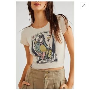 Daydreamer for Free People Empress Ribbed Baby Tee Sz M
